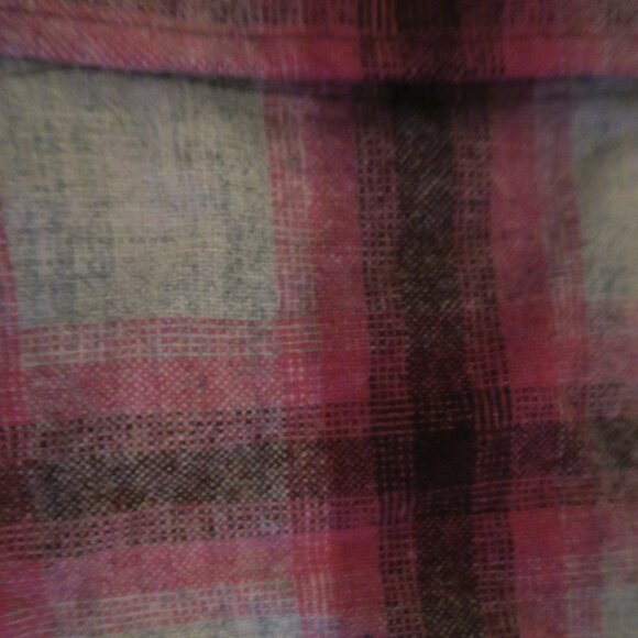 ISABEL MARANT ÉTOILE Reosi Check Wool Blend Button Shirt Pink Pearl Snap Size 40 - Picture 3 of 9